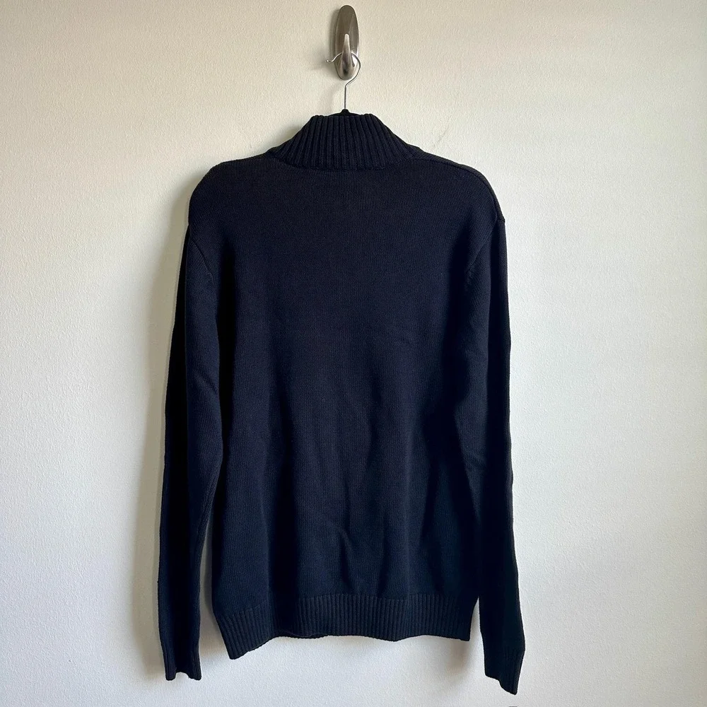 Rodd & Gunn Sweater Mens S Black (Ink) Quarter Zip Pullover 100% Cotton Logo NWT